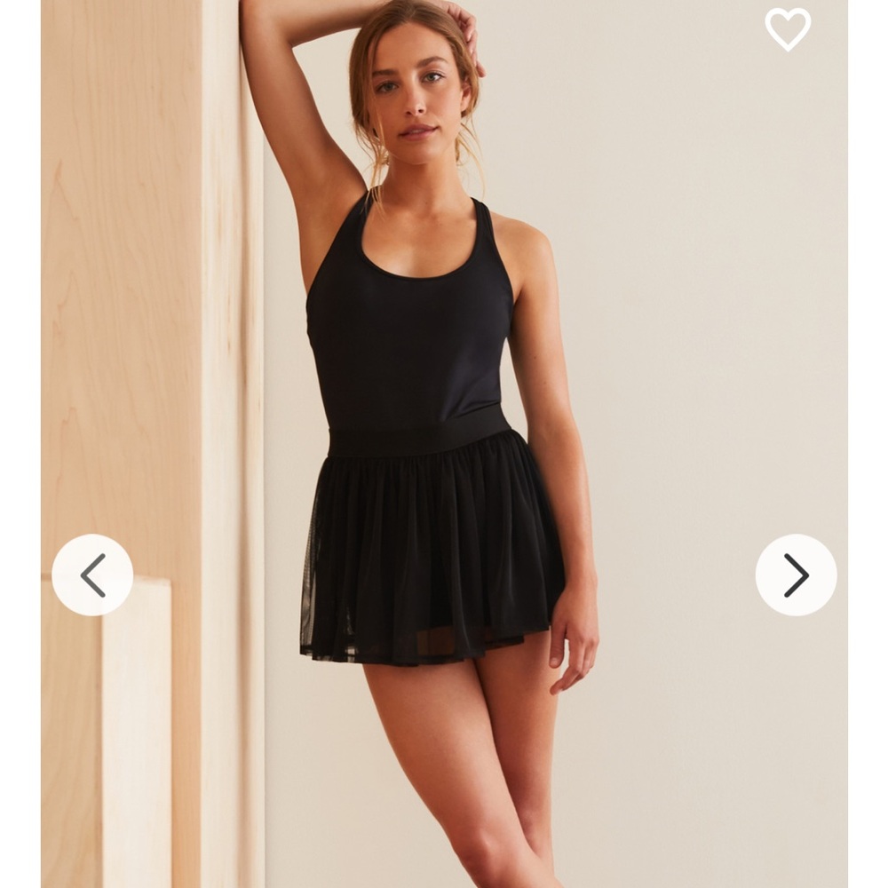 Black Mini Dress with Sheer Skirt - Women